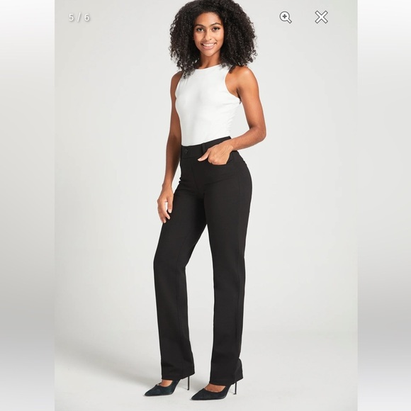 Betabrand Women's Black Pants size Medium Petite comfy stretch professional - Picture 1 of 9